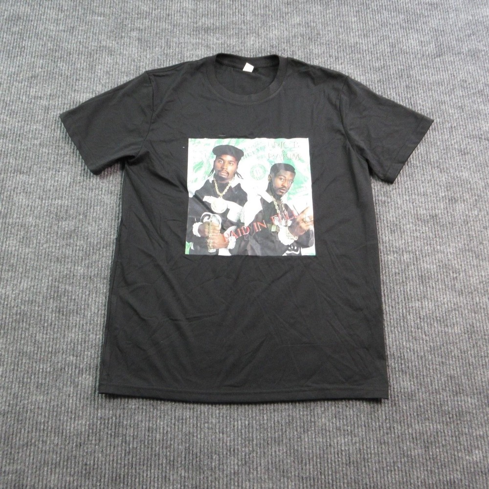 Eric B & Rakim Shirt Mens Large Black Short Sleeve Hip Hop Graphic Tee